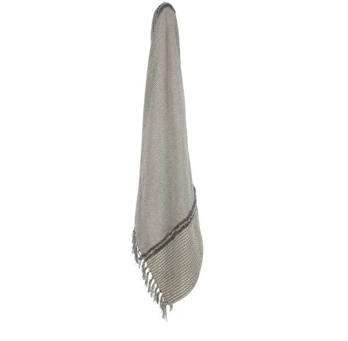 Clavo Cotton Blend Throw - Natural and Navy Style and Error