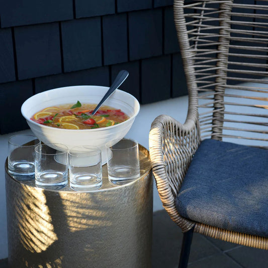 Coney Island Galvanised Footed Serving Bowl - Creme Serving Board Tomkin