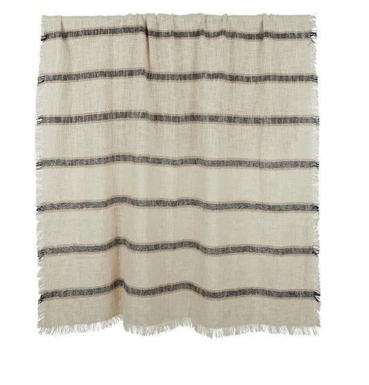 Delphi Cotton Throw - Natural and Black Style and Error 