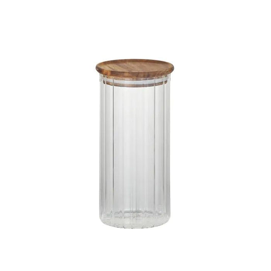 Eleanor Glass/Wood Canister (3 sizes) Cannister Coast to Coast 9.5 x 19.5cm