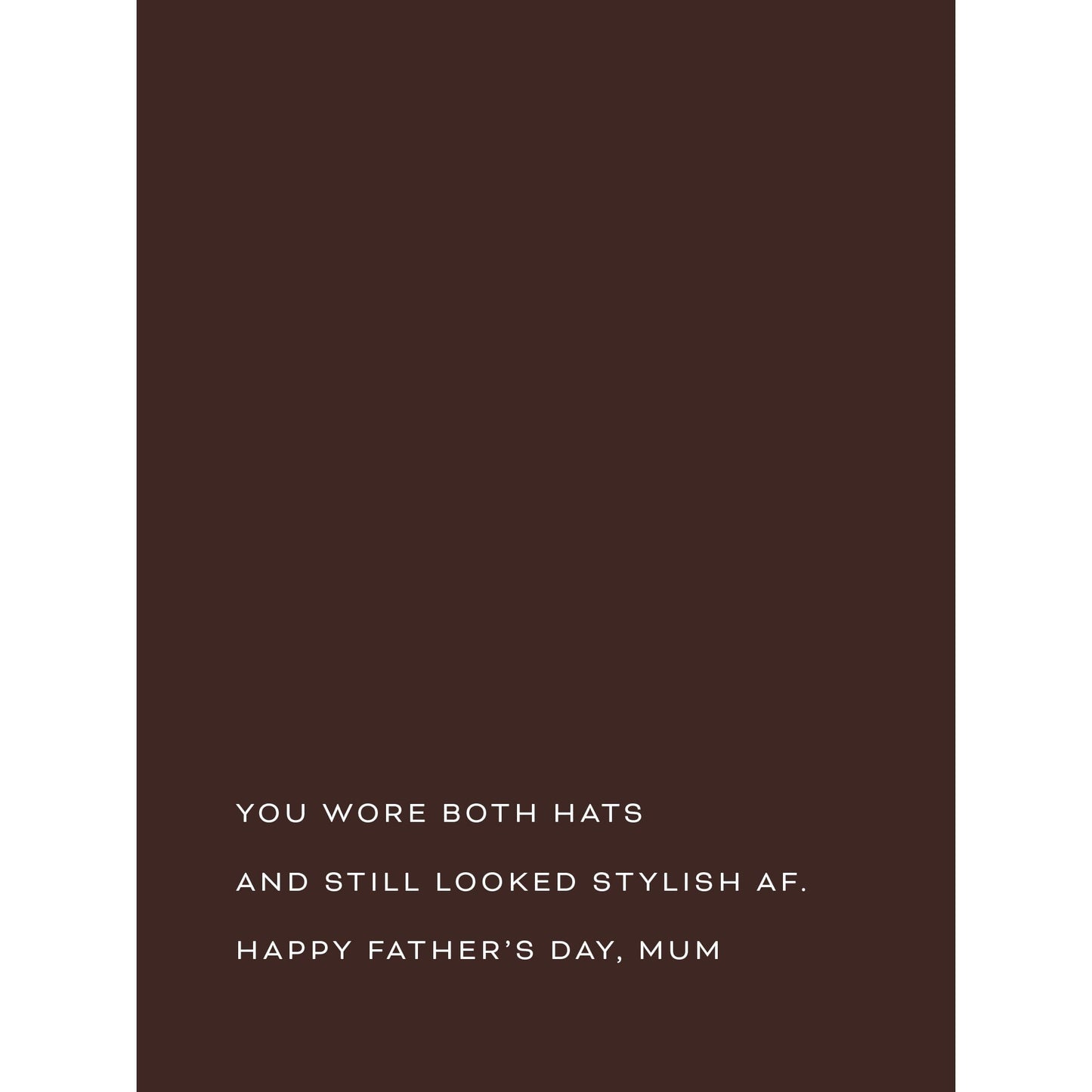 Father's Day Card 'Happy Father's Day Mum - Both Hats' Father's Day Card Style and Error