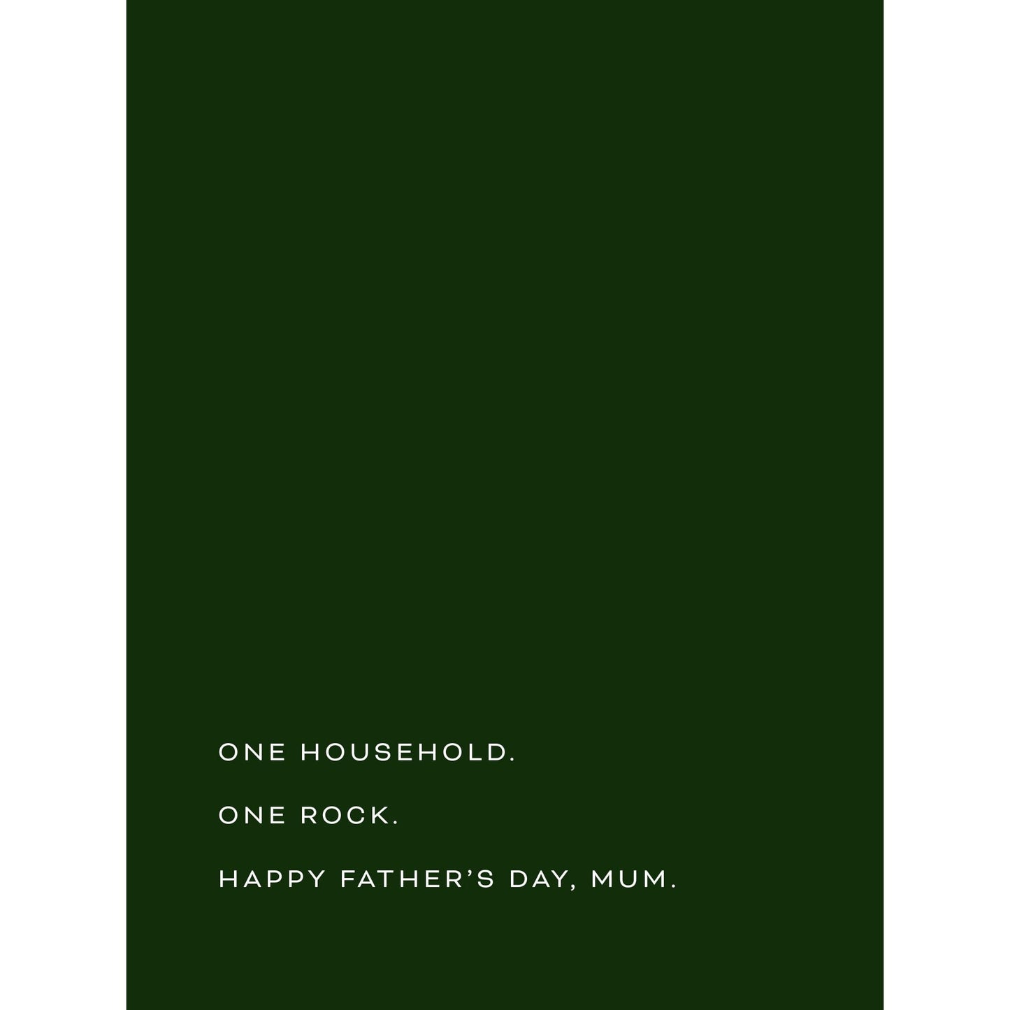 Father's Day Card 'Happy Father's Day Mum - One Rock' Father's Day Card Style and Error