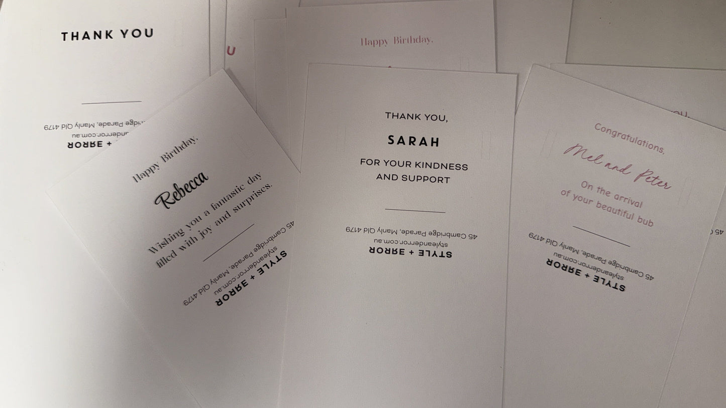 Floral Keepsake Card - Custom Design Style and Error