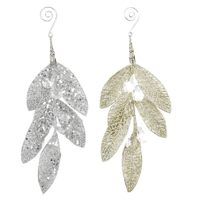 Glitter Gum Leaf Hanging Christmas Decoration XX10010 Christmas Decoration Style and Error