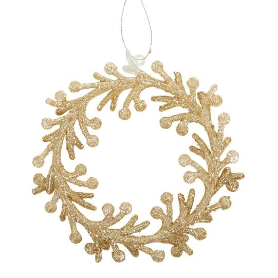 Gold Wreath Acrylic Hanging Christmas Decoration XX10736 Christmas Decoration Coast to Coast