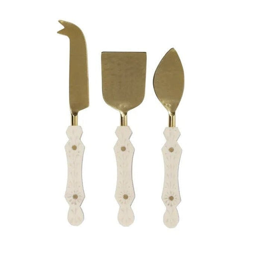 Grace Set of 3 Cheese Knives - Ivory and Gold Style and Error 