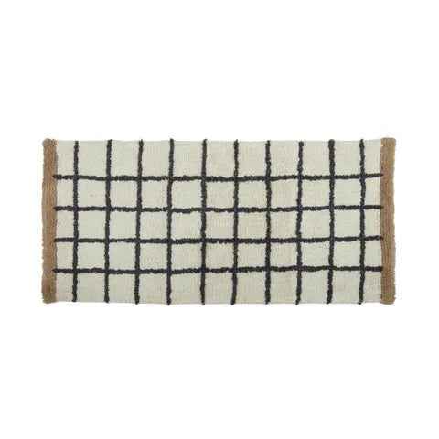 Losas Cotton Bath Mat - Black / Tan Bathmat Coast to Coast