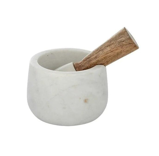 Marble and Wood Mortar and Pestle Style and Error 