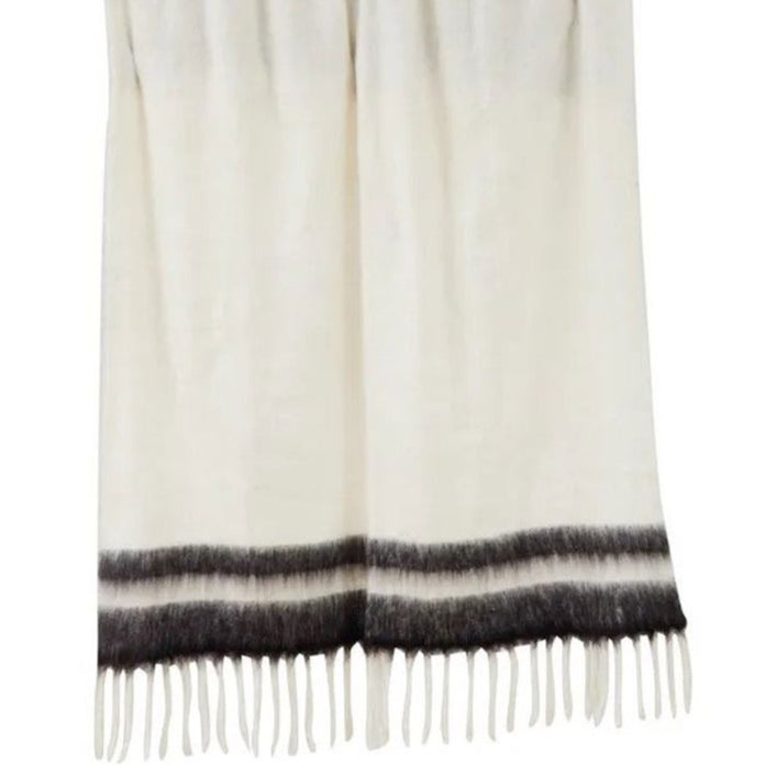 Portia Wool Blend Throw - Ivory/Black Style and Error