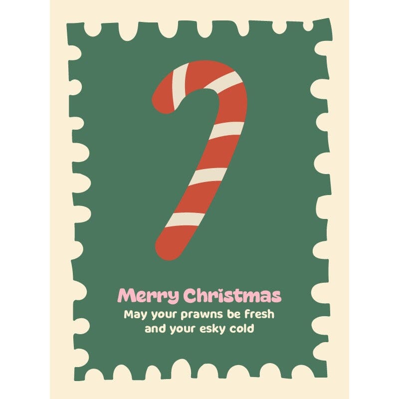 Style + Error Christmas Card - Prawns Fresh, Esky Cold Christmas Card Style + Error