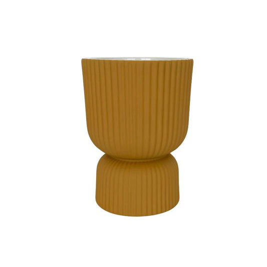 Brooklyn Abstract Planter Large (20cm) - Mustard All Products vendor-unknown 