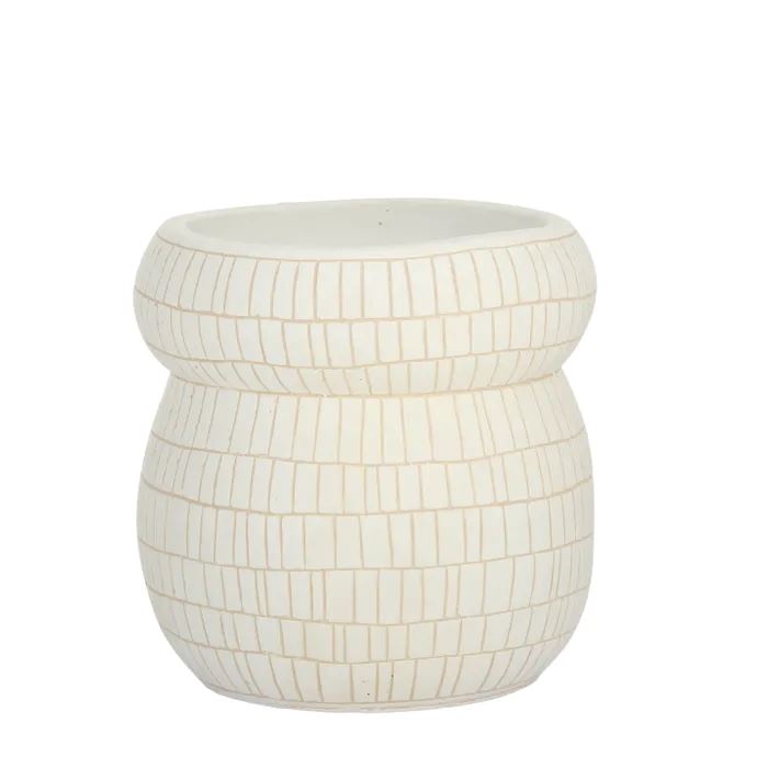 Cinched Cement Pot - White Pot Coast to Coast