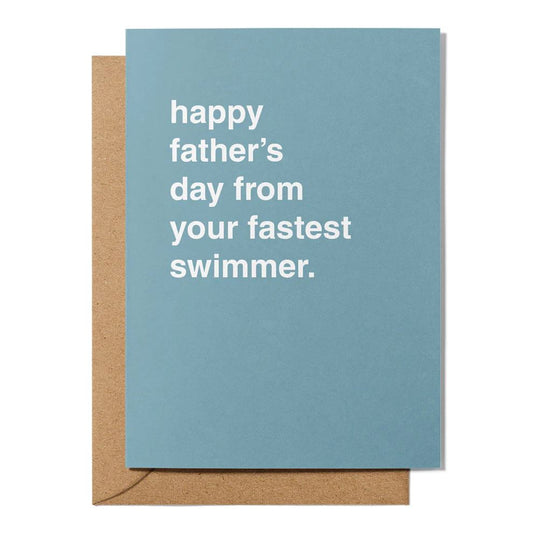Father's Day Greeting Card - "Happy Father's Day From Your Fastest Swimmer" Greeting Card Greetings From Hell 