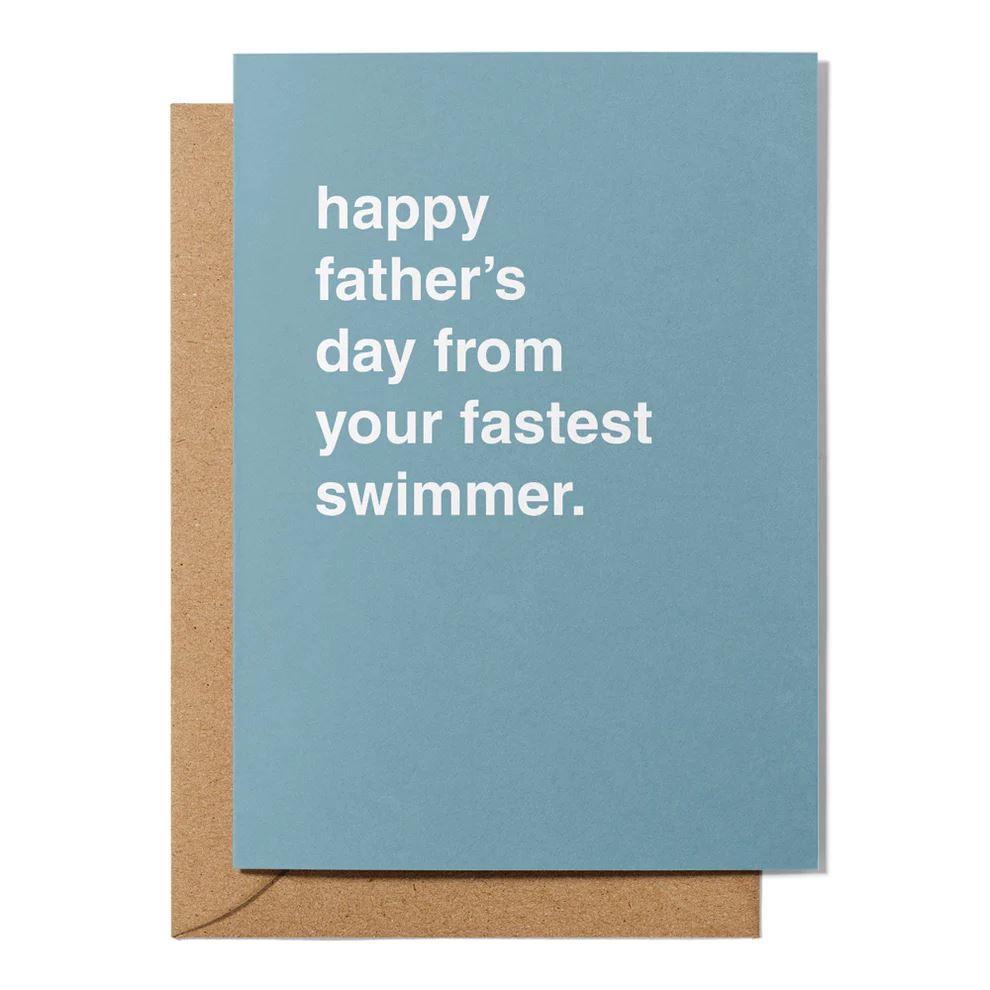 Father's Day Greeting Card - "Happy Father's Day From Your Fastest Swimmer" Greeting Card Greetings From Hell 