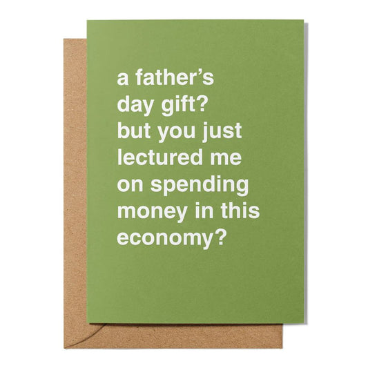 Father's Day Greeting Card - "Spending Money In This Economy" Greeting Card Greetings From Hell 