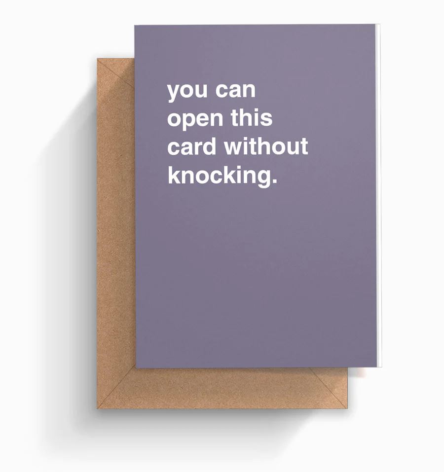 Father's Day Greeting Card - "You Can Open This Card Without Knocking" Greeting Card Greetings From Hell