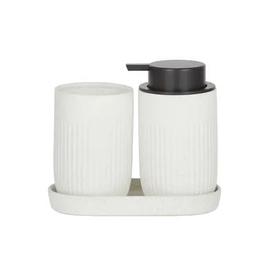 Jones Set of 3 Ceramic Bathroom Accessories - White Bathroom Accessories Coast to Coast 