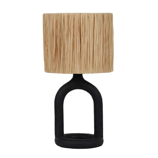 Kaya Resin Table Lamp - Black/Natural Lamp Coast to Coast 