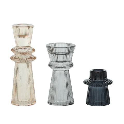Minette Set of 3 Glass Candleholders Candle Holder Coast to Coast