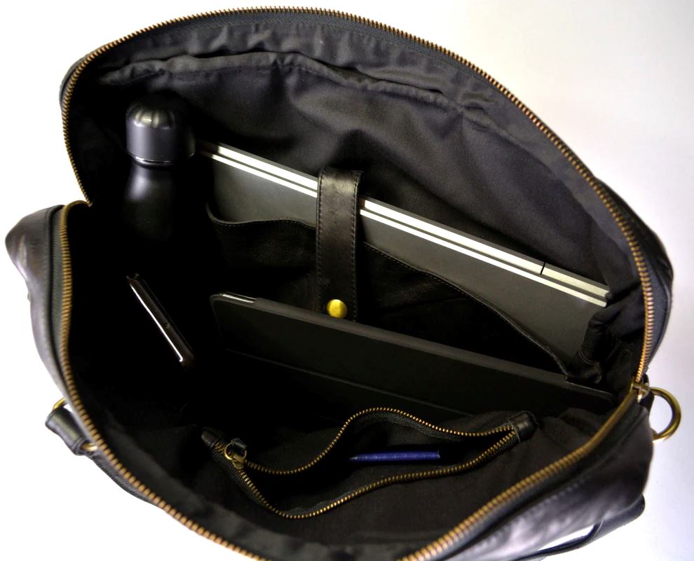 Minimal Manimal Leather Laptop Bag - Onyx Laptop bag Minimal Manimal 