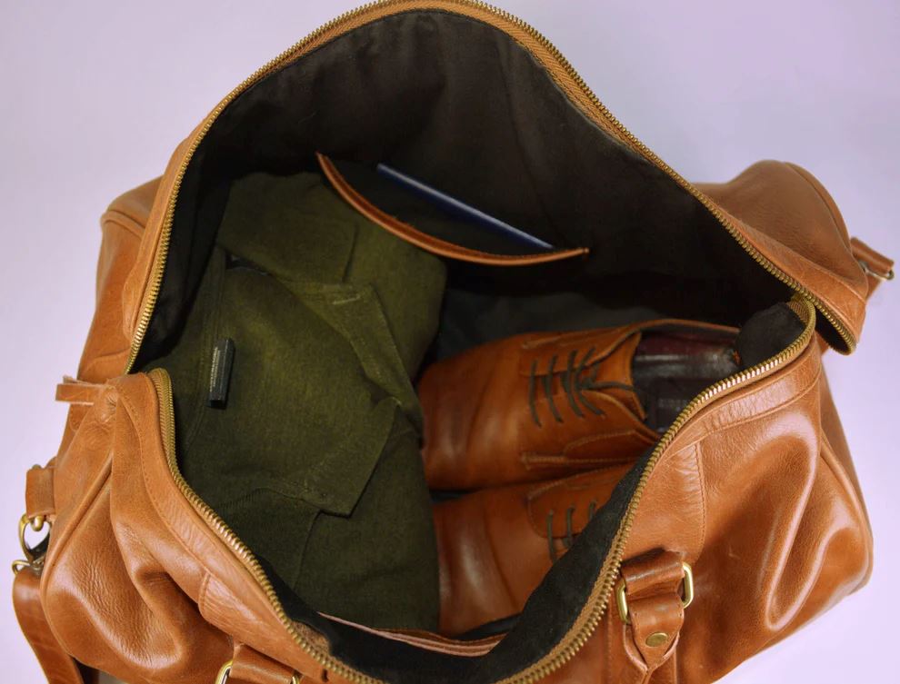 Minimal Manimal Leather Overnighter - Cognac Overnight bag Minimal Manimal