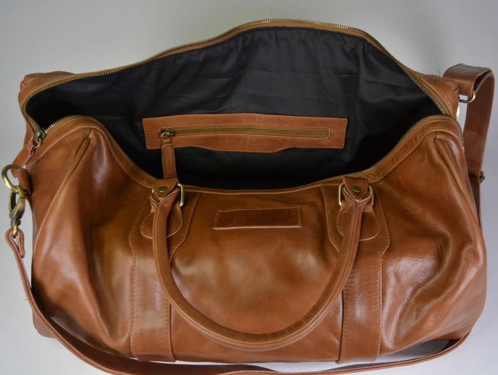 Minimal Manimal Leather Overnighter - Cognac Overnight bag Minimal Manimal
