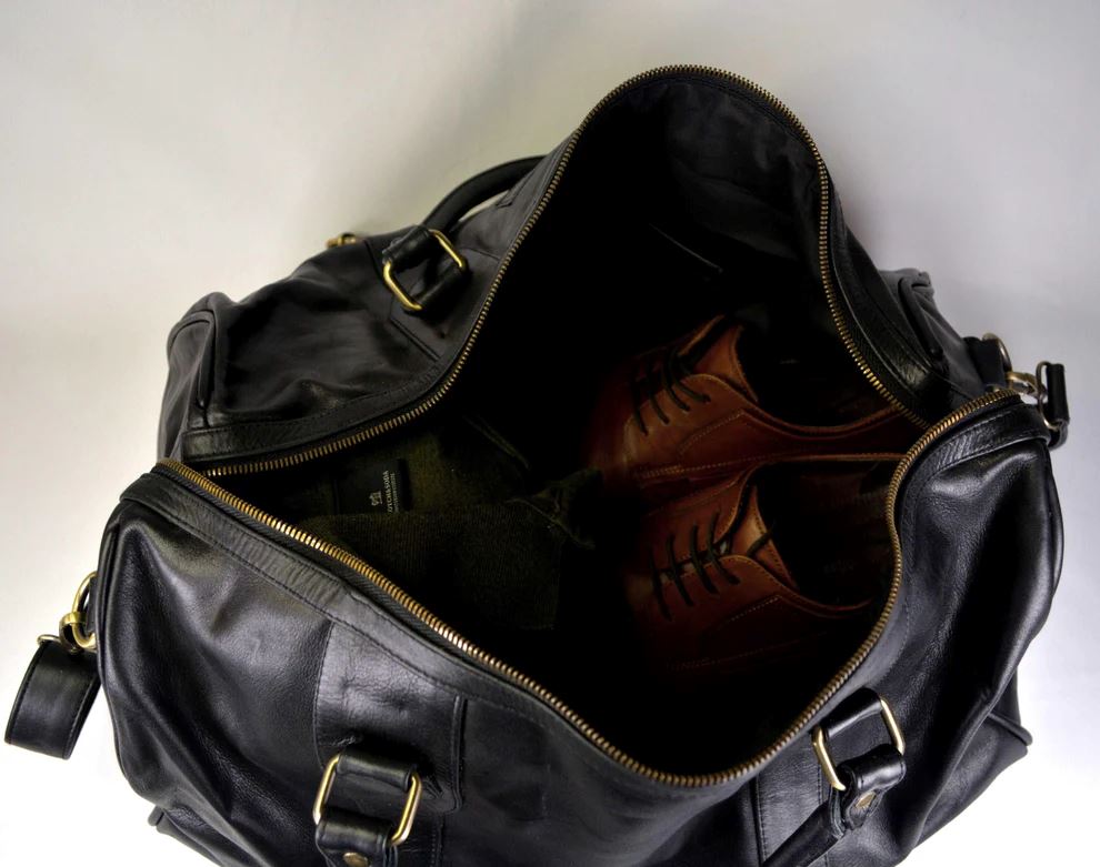 Minimal Manimal Leather Overnighter - Onyx Overnight bag Minimal Manimal 