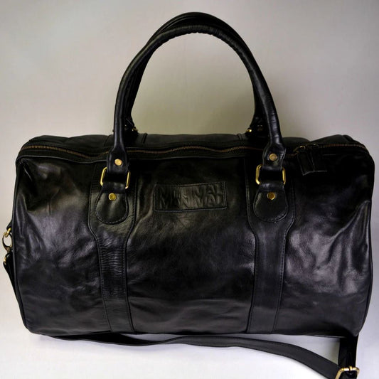 Minimal Manimal Leather Overnighter - Onyx Overnight bag Minimal Manimal 