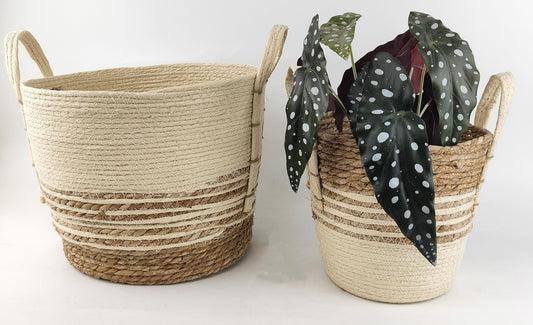 Rattan Basket - Natural & Beige All Products vendor-unknown