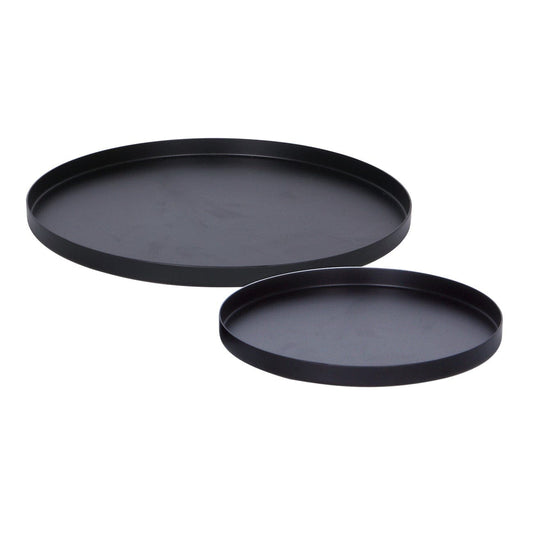 Round Tray Set of 2 - Black All Products vendor-unknown 