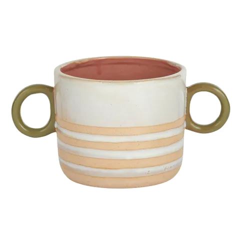 Sandy Ceramic Pot - Rose/Khaki Pot Coast to Coast