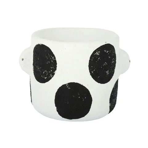 Albus Cement Pot - White/Black Planter Coast to Coast 