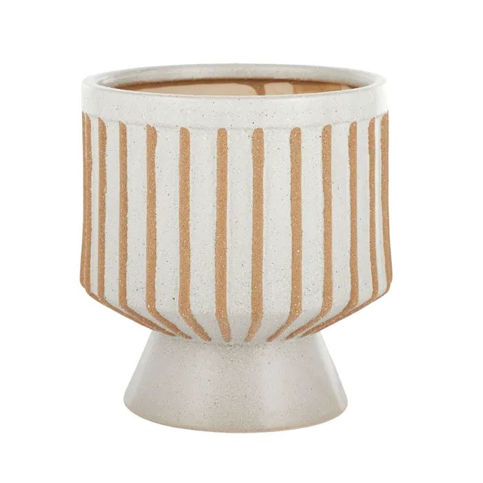 Beaker Ceramic Pot - White / Sand (Large) Pot Coast to Coast 