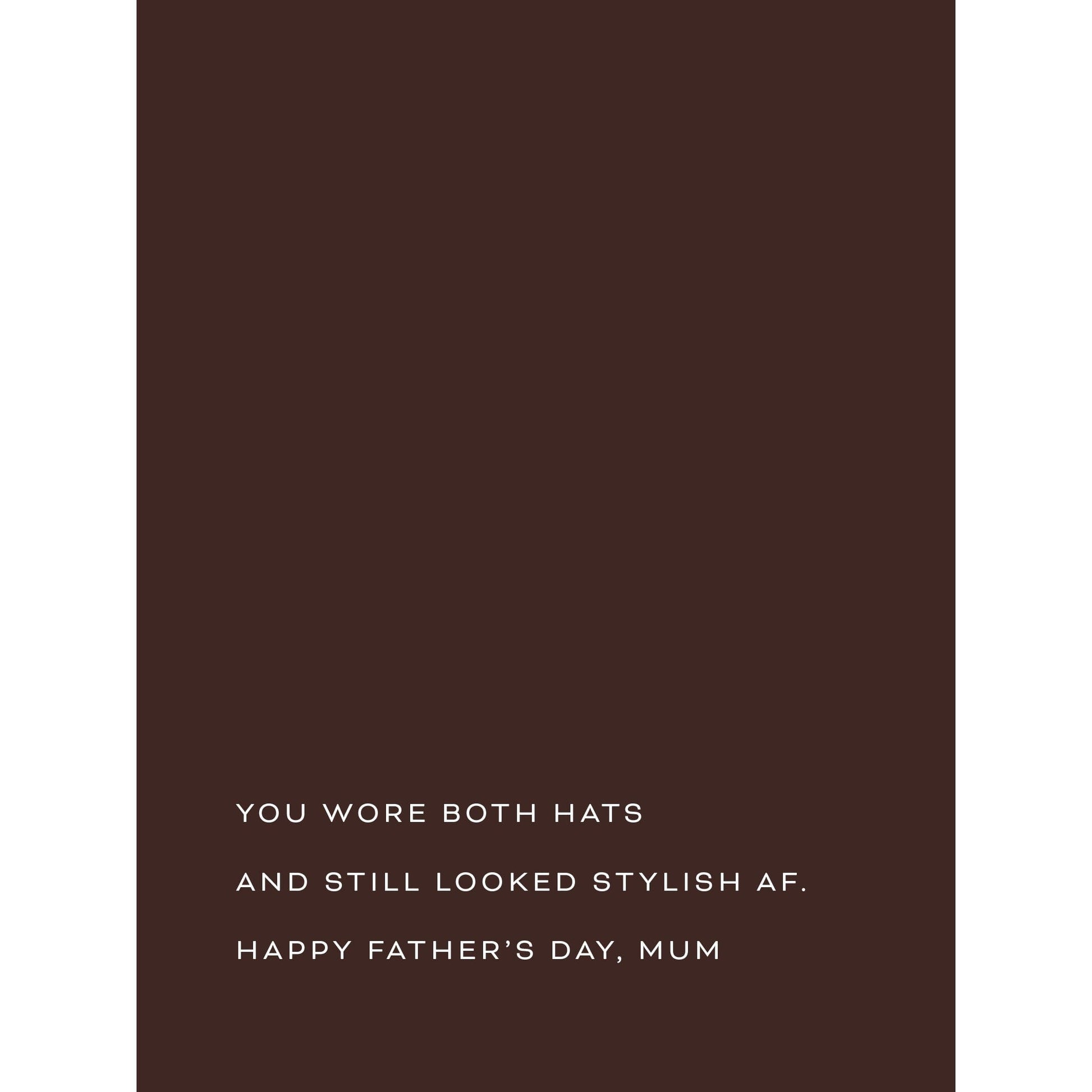 Father's Day Card 'Happy Father's Day Mum - Both Hats' Father's Day Card Style and Error 