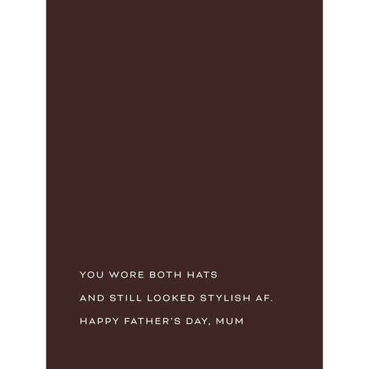 Father's Day Card 'Happy Father's Day Mum - Both Hats' Father's Day Card Style and Error 