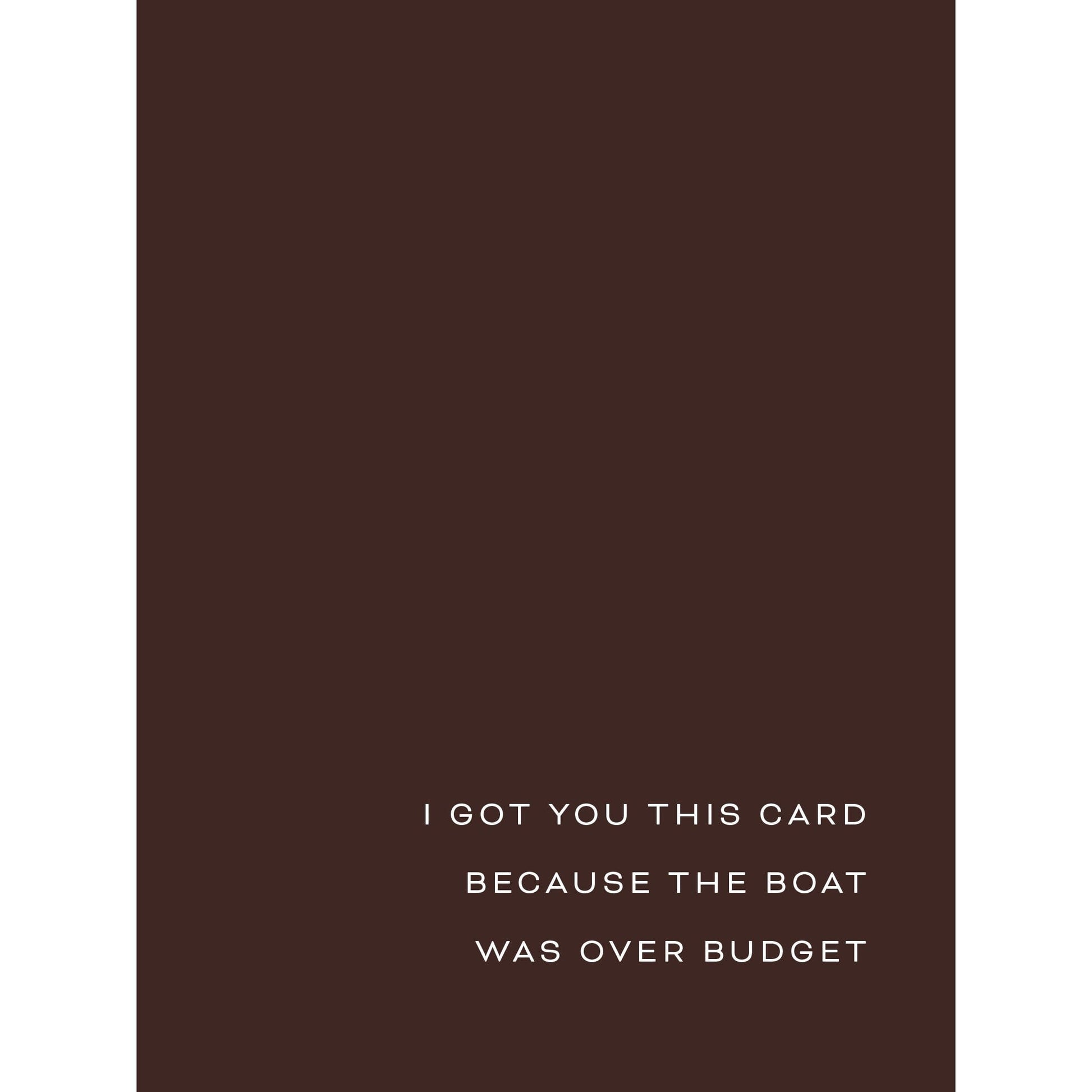 Father's Day Card 'The Boat Was Over Budget' Father's Day Card Style and Error 