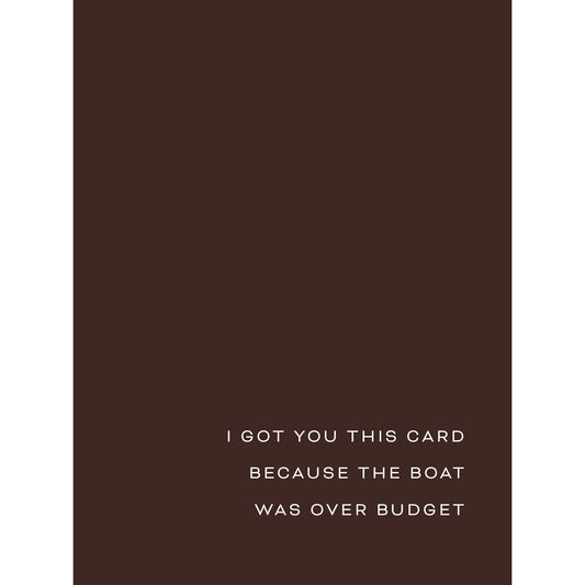 Father's Day Card 'The Boat Was Over Budget' Father's Day Card Style and Error 