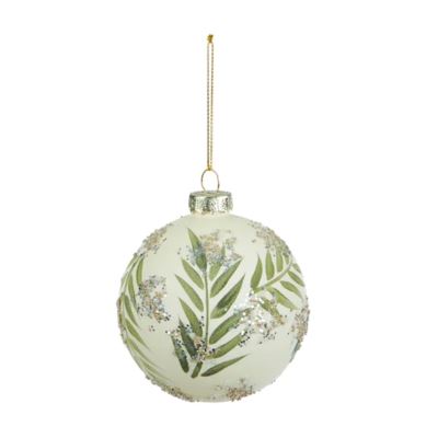 Glass Bauble Hanging Christmas Decoration - Palm Frond Christmas Decoration Coast to Coast 