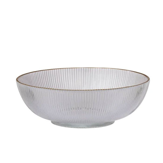 Grace Glass Rib Bowl - Clear/Gold Bowl Coast to Coast 