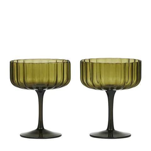 Hazel S/2 Glass Coupe - Olive Bowl Coast to Coast 