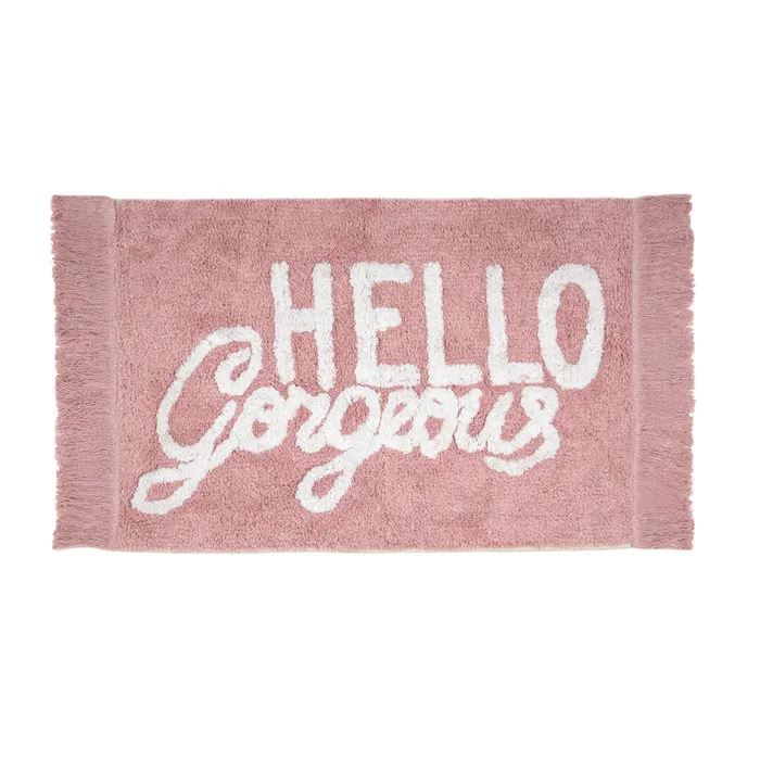 'Hello Gorgeous' Cotton Bathmat - Pink Bathmat Coast to Coast 