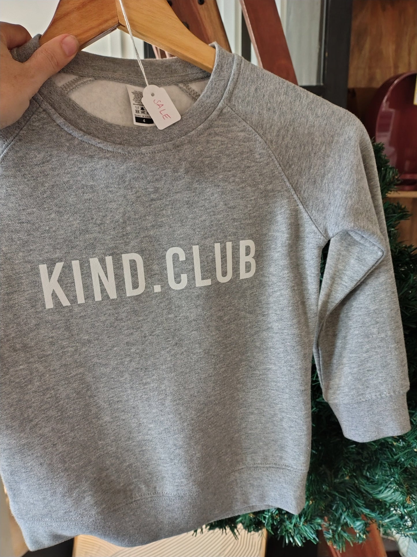 Kind.Club.Kids Hoodie - Grey Marle Kids Hoodie We Are Kind Sir 