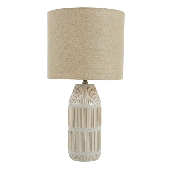 Ronin Ceramic Lamp - Ivory/Natural Lamp Coast to Coast 