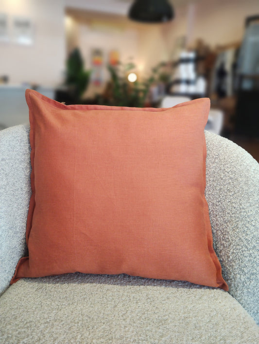 S + E Signature Range Linen Cushion - Terracotta Cushion Style and Error 