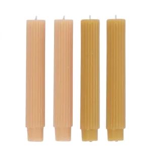 Set of 4 Ribbed Dinner Candles - Orange Tones (25cm) Candle Coast to Coast 