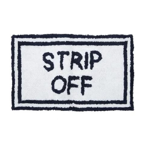 'Strip Off' Cotton Bathmat - White/Navy Bathmat Coast to Coast 