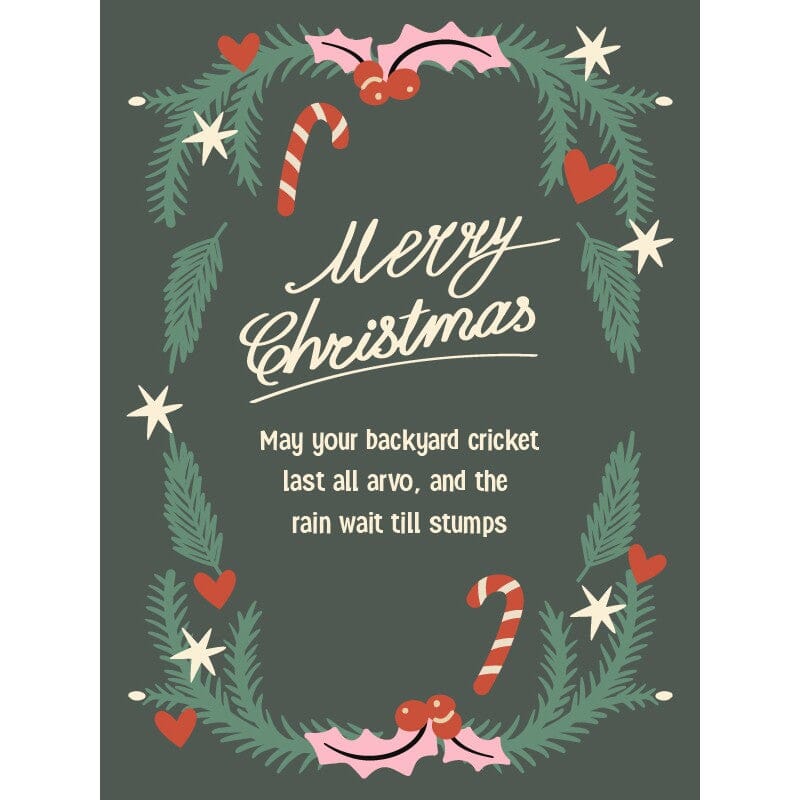 Style + Error Christmas Card - Backyard Cricket Christmas Card Style + Error 