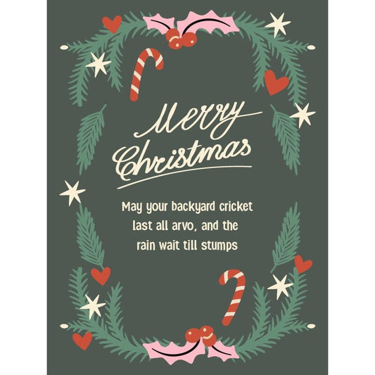 Style + Error Christmas Card - Backyard Cricket Christmas Card Style + Error 