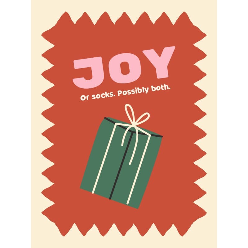 Style + Error Christmas Card - Joy or Socks Christmas Card Style + Error 