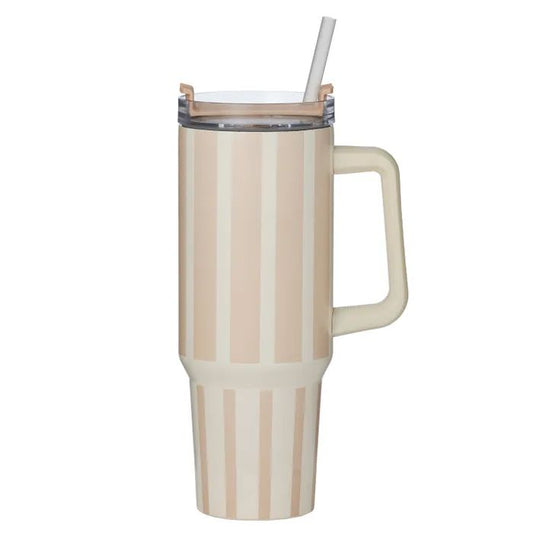 Vertice Stripe Insulated Mug 1.2L - Pink Coffee Mug Coast to Coast 